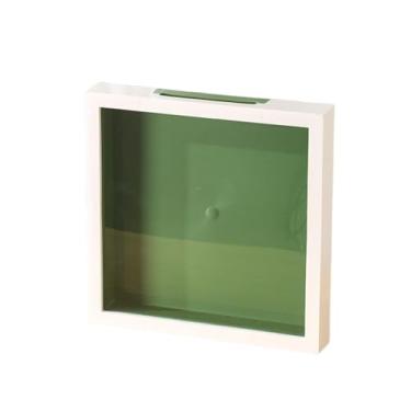 Imagem de FLCPJGV Vitrine para Fotos, Porta-retratos E Objetos de Recordação com Espaço para Flores, Cartões-postais E Ingressos. Feita em PP, PET E aço Inoxidável. Ide, Bege E Verde, Tamanho real