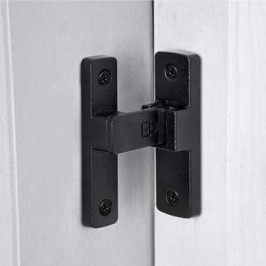 Imagem de Wocoe Trava de porta de celeiro de liga de zinco de 90 graus, trava de porta flip premium para armário, cerca de jardim, banheiro, janela de galpão (1, preto fosco)