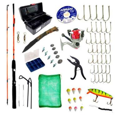 Imagem de Kit De Pesca Diversão Infantil Completo Vara Molinete Maleta