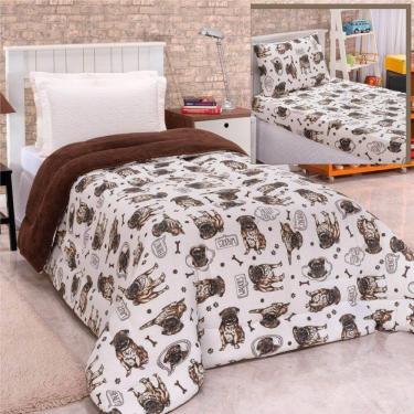 Imagem de Coordenado Coberdrom Edredom E Lençol Solteiro 3 Peças Bege