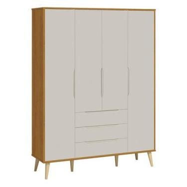 Imagem de Guarda Roupa Infantil Retrô Elfe Areia Acetinado Savana Natural - Rell