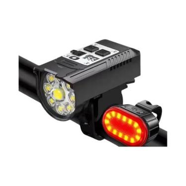 Imagem de Conjunto De Luzes Dianteira E Traseira Para Bicicleta 800LM USB-C Reca