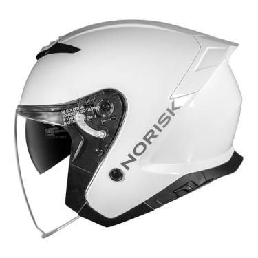 Imagem de Capacete Moto Aberto Norisk City Branco Brilho Oculos (56)