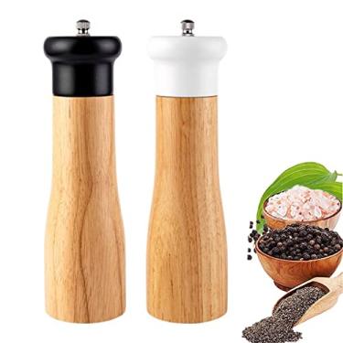 Imagem de THJKUPO 2 peças de moedor de pimenta manual de madeira para sal e moedor de utensílios de cozinha multiuso com cerâmica para uso doméstico