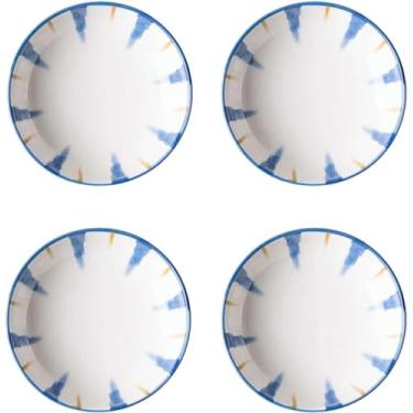 Imagem de Conjunto de tigelas de cerâmica para sobremesa, tigelas de imersão de cerâmica, plantas e flores pintadas à mão Prato de molho de soja de sushi, pratos de molho, tigelas de imersão de cerâmica, 4