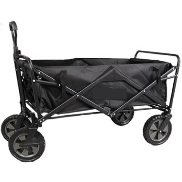 Imagem de Carrinho dobrável Ch Wagon carrinho de compras carrinho de compras dobrável carrinho de compras para acampamento ao ar livre caminhão de tração com 4 rodas carrinho utilitário de jardim W