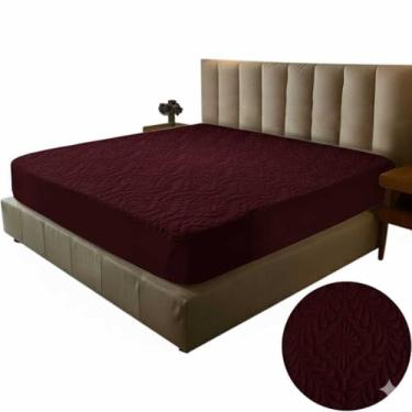 Imagem de Protetor Impermeável Capa para Colchão Matelada com Elástico(Vinho,King)