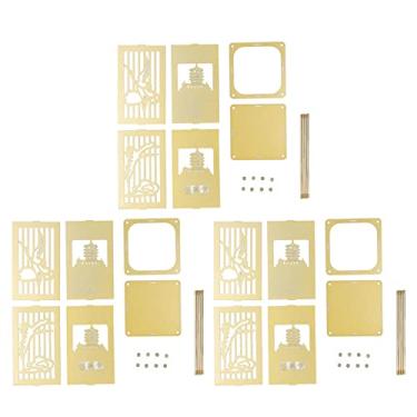 Imagem de Pilipane Suporte de caneta, suporte de metal para caneta, design dourado, torre chinesa, fácil montagem, superfícies revestidas, material de ferro para mesa, escritório, casa, escola