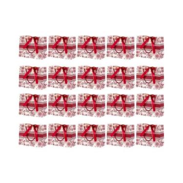 Imagem de Sacolas De Presente Florais INS Fashion Com Fita, Sacolas De Papel Par