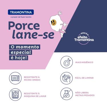 Imagem de Kit Prato Raso Tramontina Groovy Breakfast em Porcelana Decorada 25 cm 2 Peças