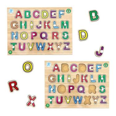 Imagem de Quebra cabeça Infantil com Pinos Letras do Alfabeto de A ao Z Alfabeti