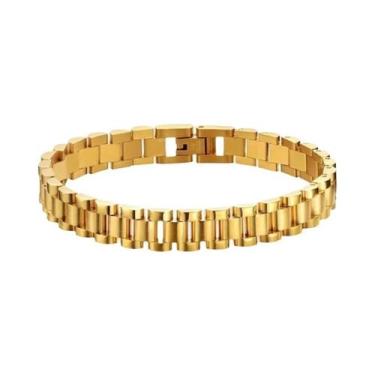 Imagem de Pulseiras Femininas De Aço Inoxidável Banhadas a Ouro Com Zircônia Ver