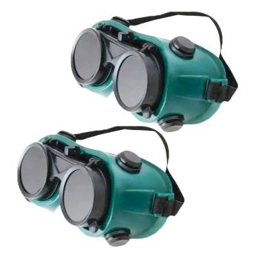 Imagem de Oculos De Solda Protecao Kit 2 Uni EPI Máscara Articulavel Dupla Lente Para Soldador Com Filtro Equipamento Profissional