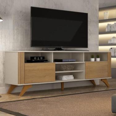 Imagem de Rack para TV até 65 Polegadas Pés em Madeira Maciça Maciça Mariana - V