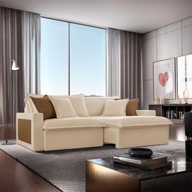 Imagem de Sofá Dallas Linho Dois Módulos De 100cm B15 Meu Sofá Online A294 Linho Creme