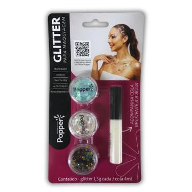 Imagem de Kit Cola Glitter para Corpo e Rosto - DREAM IN BOX, AZUL ESTRELA