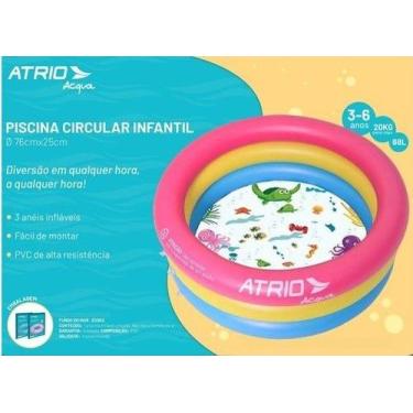 Imagem de Piscina Infantil Inflável 88 Litros 3 A 6 Anos P/ Criança - Atrio