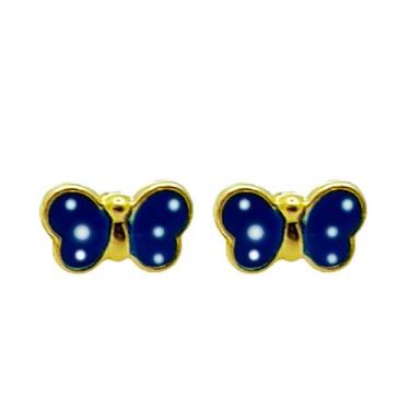 Imagem de Brinco em Ouro 18k Borboleta Azul - Elegante e Delicado - Justino Riba