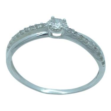Imagem de Anel Solitário em Prata 925 com Zircônias - 3mm - Justino Ribas, 19