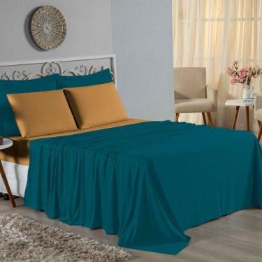 Imagem de Jogo De Cama King Nobre 4 Peças Lençol Com Elástico De 30cm De Altura 