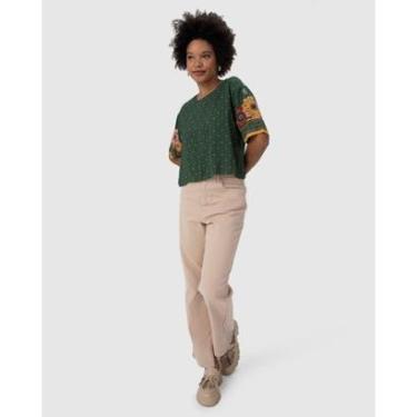 Imagem de Blusa Feminina Manga Curta Estampada Em Viscose-Feminino