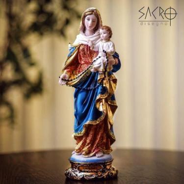 Imagem de Imagem Nossa Senhora do Rosário 30cm Resina Importada - Sacro