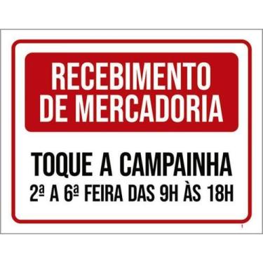 Imagem de Kit 5 Placas Receimento Mercadoria Toque Campainha - Sinalizo