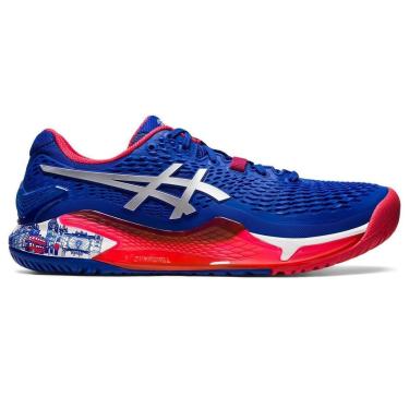 Imagem de Tênis ASICS GEL-Resolution 9 LE - Masculino - Azul, Vermelho e Prata-Masculino