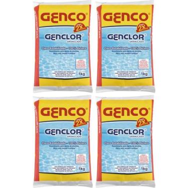 Imagem de 4 Cloro Para Piscina 1kg Puro Granulado Genco Genclor