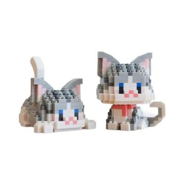 Imagem de Kit De Blocos De Montar Gato Laranja E Vaca Para Meninas, Brinquedo Mo