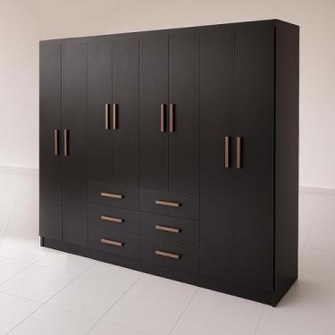Imagem de Guarda Roupa Grande Casal Paris 8 Portas 6 Gavetas com Amplo Espaço In