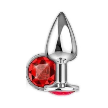 Imagem de Plug Anal com Joia Vermelha Tamanho G 9,5 X 4 cm - SEIMP