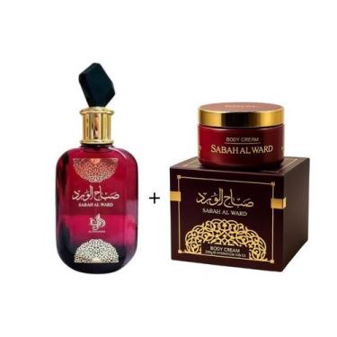 Imagem de Kit Perfume Árabe Sabah Al Ward 100ml Creme Hidratante 200ml Original 