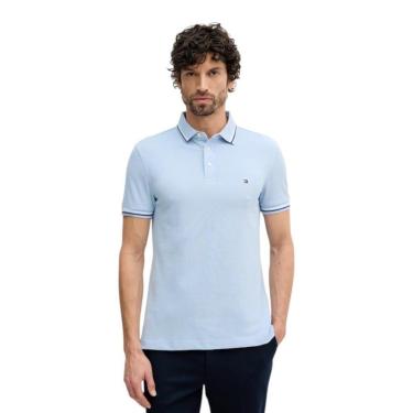 Imagem de Camisa Polo Tommy Hilfiger Tipped Slim Fit Azul Claro-Masculino