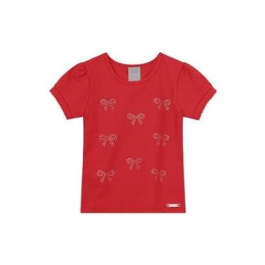 Imagem de Blusa infantil menina com laços em strass Mundi Vermelho-Feminino
