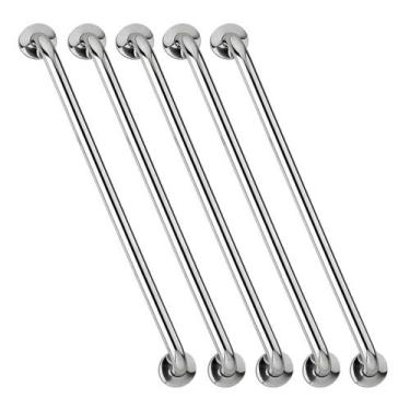 Imagem de Alça Barra de Apoio 70cm Kit 5 Inox Corrimao Segurança Proteçao Idoso 