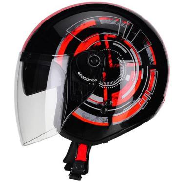 Imagem de Capacete Bieffe Allegro Outback, 60, PRETO BRILHANTE E VERMELHO