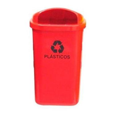 Imagem de Cesto Individual Para Coleta Seletiva Vermelho Sem Poste 50l - Higipac