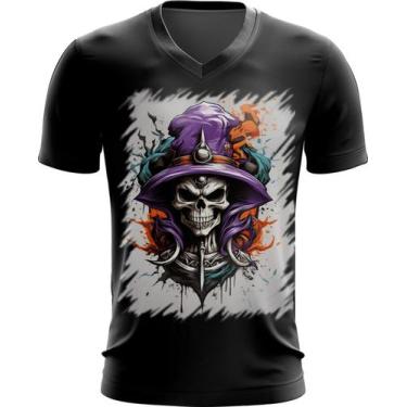 Imagem de Camiseta Gola V Mago Caveira Trevas Magia 10 - Kasubeck Store®, INF 02
