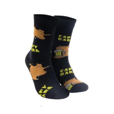 Imagem de Par de Meia 33/38 Style Cano Longo Capybara Preto (004HOWL25547) Hoahi