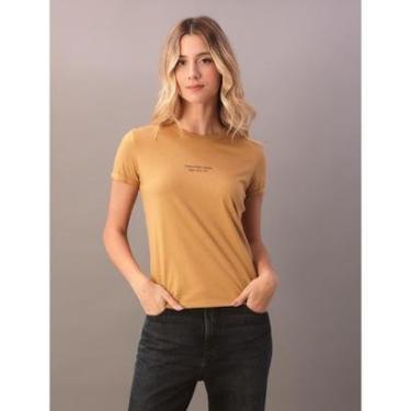 Imagem de Camiseta Calvin Klein Jeans  Organic Frase Havana-Feminino