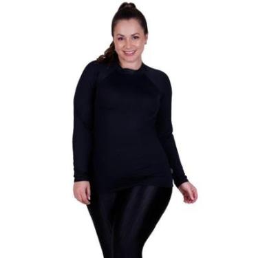 Imagem de Blusa Fitness Plus Size Proteção Solar UV 50+ Camisa Térmica Inverno de Frio-Feminino
