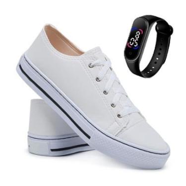 Imagem de Tênis Casual Feminino All Colors Cano Baixo + Relógio-Feminino