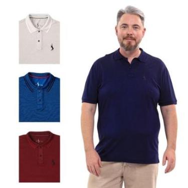 Imagem de Kit 4 Camisa Polo Plus Masculina Dia a Dia-Masculino