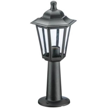 Imagem de Balizador Mini Poste 44cm Preto Luminária Bivolt Grega Cristal Lente T