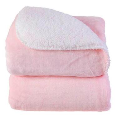 Imagem de Cobertor Infantil de Microfibra Plush com Sherpa Rosa - Donna Laço, Ro