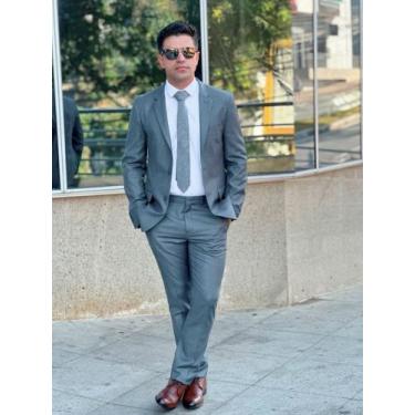 Imagem de Terno Masculino Super Slim Príncipe de Gales Chumbo - Victor Varrens, 