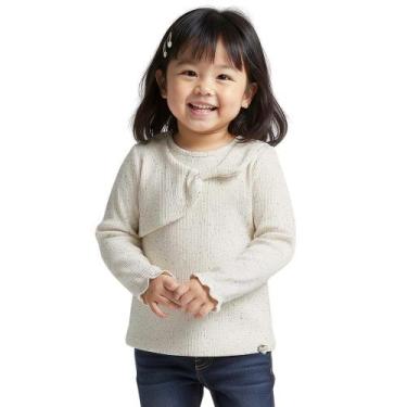 Imagem de Blusa Menina Alakazoo em Canelado Linho na cor Off White Tamanho:2, 2