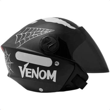 Imagem de Capacete New Liberty Three Personalizado Venom Viseira Fume - Pro Tork