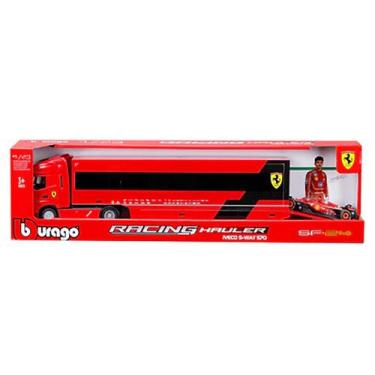 Imagem de Caminhão Iveco S-Way Baú + F-1 Ferrari SF24 Burago 1/43 Cor:Vermelha, 
